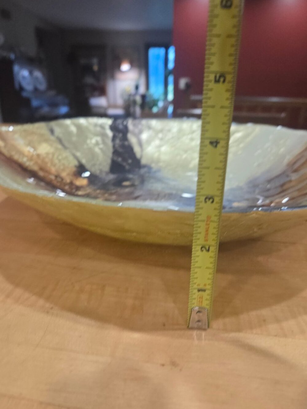 Tozai Home Two's Company Nuit d'Or Gold and Black Art Glass Platter Bowl